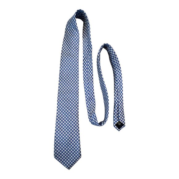 Michael Kors 100% Silk Tie – Blue & White Gingham Check – 58” – Made in China – - Picture 1 of 4